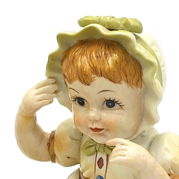 Lefton Porcelain Bisque Piano Babies Boy and Girl Pair Figurine 6.5 inch Kewpie - Picture 7 of 8